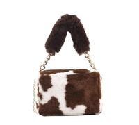 ifundom Bolso Bandolera de Felpa para Mujer Bolso Pequeño Cuadrado Marrón Ligero y Cómodo Adecuado para Invierno y Actividades al Aire Libre para Objetos Personales