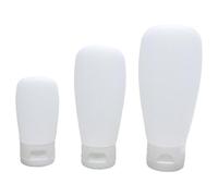 ifundom Botellas de Subenvasado Vacías, Botellas Recargables de Silicona, 3 Piezas, Color Claro, Portátiles y Reutilizables, para Cosméticos Líquidos y Loción, Viaje y Exterior