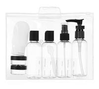 ifundom Botellas Pequeñas para Rellenar Dispensador de Crema Facial y Champú, Set de Viaje Portátil Bolsa Transparente, Frascos Seguros sin Fugas para Cuidado Personal y Viajes
