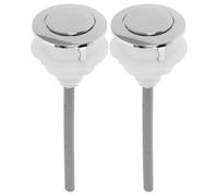 ifundom Botón de descarga para cisterna del inodoro 2 unidades color plata material ABS compatible con tanque de agua en baño