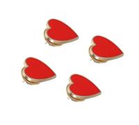 ifundom Broche de Aleación Rojo en Forma de Corazón para San Valentín Set de 4 Piezas Pin Decorativo para Ropa y Accesorios Adecuado para Fiestas y Regalos Personalizados Mujer Joven