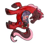 ifundom Broche de Caballo del Zodíaco Chino 2026 Pequeño en Aleación Roja, Pin de Solapa Ligero y Hipoalergénico para Mujer, Accesorio Versátil para Abrigo, Fiesta y Obsequio de