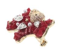 ifundom Broche de Caballo Gemas Rojos 2026 para Vestir Elegantemente en Celebraciones Finales de Año