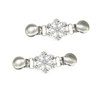 ifundom Broche de Copo de Nieve Vintage Pedrería, Broche de Metal Decorativo para Ropa, Pin de Pecho Femenino, 2 Piezas para Suéter, Chal o Vestido, Accesorio Elegante para Fiesta y Uso