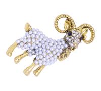 ifundom Broche de Oveja Perlada Blanco Diseño Pintado a Mano Pin Decorativo para Bufanda y Chal Accesorio Femenino para Ropa Adecuado para Bodas y Eventos Sociales