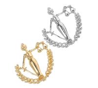 ifundom Broche de Solapa de Balanza para Traje de Hombre 2 Piezas Aleación Dorada y Plateada Accesorio Formal para Abogados y Jueces Símbolo de Justicia para Eventos Profesionales