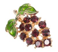 ifundom Broche de Uvas Pedrería Brillante Accesorio de Joyería para Mujer Diseño Creativo Metal Color Púrpura Oscuro Broche Ligero para Ropa Casual y Formal Complemento de Moda
