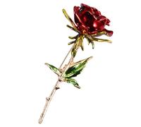 ifundom Broche Decorativo en Forma de Rosa Rojo, Accesorio de Ropa de Aleación, Gemelo Creativo Pecho, Broche de Moda para Vestidos y Fiesta, Joyería Femenina Elegante