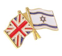 ifundom Broche Diseño Único y Moderno de Solapa Metálico Aleación de Zinc Antióxido Bandera del Reino Unido E Israel para Accesorios de Vestir