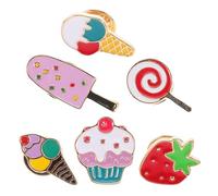 ifundom Broches de Solapa de Aleación Veraniegos 6 Piezas Esmalte Colorido Diseño de Postres y Dulces Accesorios Ligeros para Ropa Mochilas y Fiestas Decoración Femenina Original
