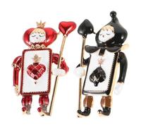 ifundom Broches de Solapa Vintage de Aleación 2 Piezas Picas Negras y Corazones Rojos Alfiler de Sombrero de Vaquero para Hombre Pin Decorativo Navideño y Accesorio de Moda