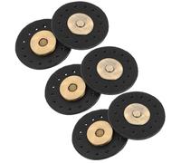 ifundom Broches Magnéticos de Cuero Auténtico Redondos de 3 CM para Bolsos Cierre Cosido a Mano Pack de 3 Piezas Negras Accesorios para Costura y Bricolaje de Bolsos