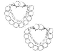 ifundom Cadenas Decorativas para Zapatos Punk de Metal, Adornos Metálicos para Zapatos con Hebilla Firme, Diseño Chic para Chicas Vida Diaria y Trabajo, 2 Piezas, Tamaño 19X6 CM