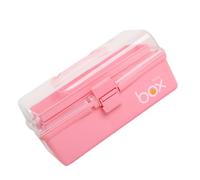 ifundom Caja de Almacenamiento Portátil para Herramientas de Pintura Maletín Plástico Multifuncional y Resistente para Niñas y Organizador de Arte y Manualidades con Diseño Compacto Rosa