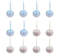 ifundom Caja de Hojalata para Dulces de Navidad Set de 12 Piezas 68 CM Castillo con Nieve 68 CM Bola Beige Colgantes Decorativos Ideales para Fiestas Navideñas y Regalos