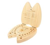 ifundom Caja de Madera para Dientes de Infantil Almacenamiento de Recuerdos Diseño de Diente Tamaño Pequeño Madera Natural Unisex y Duradera Contenedor para Niños y Niñas
