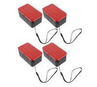 ifundom Caja Organizadora de Cebo de Pesca Doble Capa Mediana Contenedor Plástico Transpirable 4 Piezas para Gusanos Tanque de Almacenamiento Resistente para Pesca en Agua Dulce y