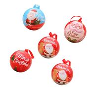 ifundom Cajas de Dulces Navideños de Hierro 5 Piezas Bola Colgante para Árbol de Navidad Estuche Decorativo Pequeño y Ligero para Regalos y Almacenamiento Festivo
