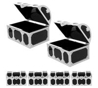 ifundom Cajas de Dulces para Boda de Plástico Vintage 6 Piezas Cofres del Tesoro Grandes Interior Negro Contenedores para Recuerdos y Regalos de Fiesta Ideales para Eventos y