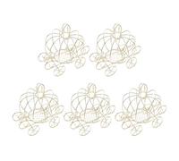 ifundom Cajas de Obsequio Metálicas para Dulces Forma de Carruaje de Calabaza, 5 Unidades Pequeñas Naranjas, Decoración Creativa para Bodas y Halloween, Recuerdos Originales para Fiestas