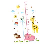 ifundom Calcomanía de Pared con Altura Creativa de Pvc con Gráfico de Crecimiento de Elefantes para Decoración de Habitaciones de Niños Y Niñas 60 X 90 Cm