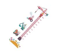 ifundom Calcomanía de Pared Diseño de Grúa Torre para Medir Altura, 2piezas Pvc, Fácil de Aplicar, Decoración Divertida para Habitación Infantil o Dormitorio