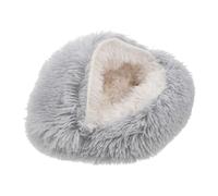 ifundom Cama Cueva para Gatos Acogedora Relajante con Capucha Cálida Mullida Nido con Funda con Capucha Gris De Felpa