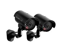 ifundom Cámara de Seguridad Exterior Falsa Simulada, Abs Negro, LED Rojo Intermitente, Soporte Ajustable, Instalación Fácil para Interior y Almacén