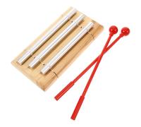 ifundom Campanas De De Tres Tonos Para Clase Herramienta De Atención Plena Instrumento Musical Con Mallet Para Yoga y Educación Musical Color Marrón