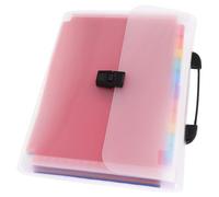 ifundom Carpeta de Archivos Expandible A4 13 Bolsillos de Pvc Negra Asa, Organizador Portátil para Oficina, Escuela y Hogar, Bolsa Clasificadora de Documentos y Recibos, Almacenamiento