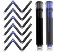 ifundom Cartuchos de Tinta para Pluma Estilográfica Recargas de Tinta 3,4 Mm Orificio 100 Piezas Negro y Azul 2 Paquetes Suministros de Escritura Escolares Oficina y Manualidades