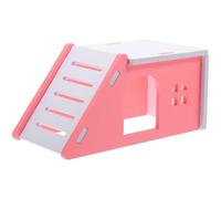ifundom Casa Escondite para Hámster de PVC Rosa Diseño Inclinado para Jaulas y Accesorios para Pequeños Animales como Conejos y Cobayas