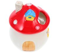 ifundom Casa para Hámster de Cerámica Forma de Hongo Rojo Nido Refrescante y Portátil para Pieles de Hámster Hogar Cómodo para Mascotas Pequeñas Adecuado para Erizos y Chinchillas