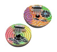 ifundom cascara de coco collar circular kalimba portátil instrumentos musicales piano collares mini kalimba para principiantes miniinstrumento musical pulgar Juguete medalla niño acero