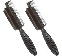 ifundom Cepillo de Limpieza para Cortadora de Cabello de Doble Cara 2 Piezas, Peine para Peinar y Cardar Cerdas de Nailon y Mango Abs Antideslizante, Adecuado para Barbería y Salón