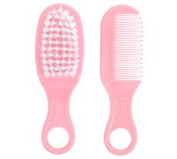 ifundom Cepillo para Recién Nacido Rosa Masaje Delicado, Set de Plástico Que No Daña el Cabello, Adecuado para Cuidado Diario del Niño