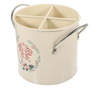 ifundom Cesta de Cocina Contenedor Decorativo para Cubiertos Multi-compartimento, Acero Inoxidable, Rosa, para Palillos, Tenedores y Cucharas, Organizador de Almacenamiento de Cocina