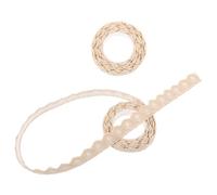 ifundom Cinta Adhesiva de Encaje Beige de Algodón para Manualidades, 2piezas Cinta Decorativa para Tarjetas y Papelería Función Embellecedora y Uso Decorativo