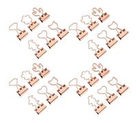 ifundom Clips de Carpeta Oro Rosa 24 Unidades Formas Decorativas Corazón Gato Cactus Pingüino Diamante Flor de Cerezo Metálicos Pequeños para Oficina Manualidades y Organización