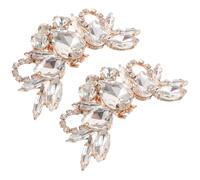 ifundom Clips Metálicos para Zapatos Gemas de Imitación Dorados, Hebillas Desmontables de Aleación de Zinc Resistentes al Desvanecimiento para Bodas y Ocasiones Obsequios