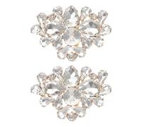 ifundom Clips para Zapatos de Mujer de Cristal Dorado, Accesorios Desmontables para Decoración de Zapatos de Novia, Elegantes y Brillantes para Boda y Compromiso
