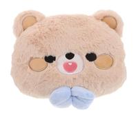 ifundom Cojín de Asiento Coche de Felpa Suave con Bordado de Lazo y Oso Reposa Cabezas Coche Ajustable para Soporte Cervical y Lumbar Accesorio Adorable para Vehículos Cómodo y Versátil