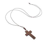 ifundom Colgante Cruz de Madera Elegante con Cadena Ajustable Collar Unisex para Hombres y Mujeres Accesorio Versátil para Diversos Estilos y Ocasiones
