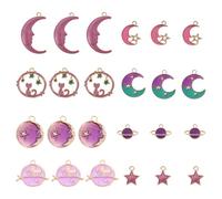 ifundom Colgantes Formas de Luna, y Tellurión 24 de Aleación para Fabricación de Joyas y Temporada de Vacaciones para