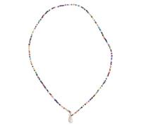 ifundom Collar Bohemio de Concha y Cuentas Coloridas Tipo Arcoíris, Accesorio de Moda para Mujer, Fácil de Poner y Quitar, Bar Club