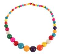ifundom Collar Bohemio de Cuentas Multicolor Largo para Mujer Collar Playero de Madera Ligera Colgante Accesorio Tropical Adecuado para Verano y Ropa Casual