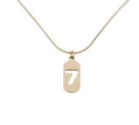 ifundom Collar Colgante con Número 7 en Acero Inoxidable Dorado, Cadena de Clavícula Ajustable para Mujer, Joyería Creativa para Fiestas y Uso Diario, Diseño Hueco Elegante, Tamaño Único