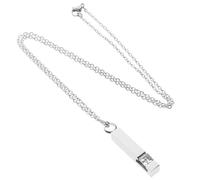 ifundom Collar Colgante Urna para Cenizas Funcional Acero Inoxidable Plata Piedra de Abril Recuerdo Conmemorativo para Mujer y Hombre Uso Diario