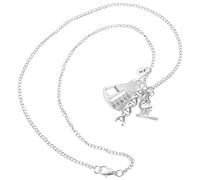 ifundom Collar Creativo Colgante de Estructura de Adn y Microscopio Cadena Cuello de Aleación Segura Accesorio Temático de Química para Estudiantes y Profesores Obsequio Científico