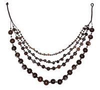 ifundom Collar de Cuentas de Madera Vintage Hecho a Mano, Collar Bohemio de Múltiples Hilos Cuentas de Cáscara Natural Marrón, Bisutería Artesanal para Mujer, Accesorio de Moda